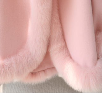 New Lady Cloak Fox Fur Coat: Women's Tweed Cashmere Coat Mid-length Young - Image 15