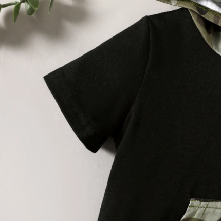 2-piece Toddler Boy Camouflage Print Hooded Tee and Elasticized Shorts Set - Image 5