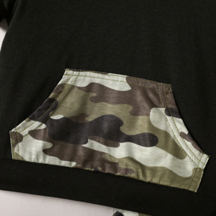 2-piece Toddler Boy Camouflage Print Hooded Tee and Elasticized Shorts Set - Image 6