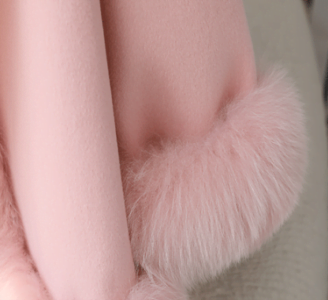 New Lady Cloak Fox Fur Coat: Women's Tweed Cashmere Coat Mid-length Young - Image 12