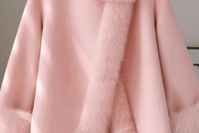 New Lady Cloak Fox Fur Coat: Women's Tweed Cashmere Coat Mid-length Young - Image 14