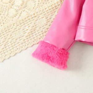New girls' of fashionable flipped neck mouth fur short fashion and versatile jacket for small and medium-sized children - Image 10
