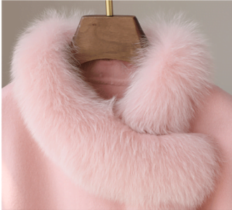 New Lady Cloak Fox Fur Coat: Women's Tweed Cashmere Coat Mid-length Young - Image 10