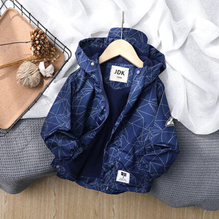 Children's coats, middle and large children's clothes, new children's clothes, boys' velvet thickened casual hooded jackets - Image 2