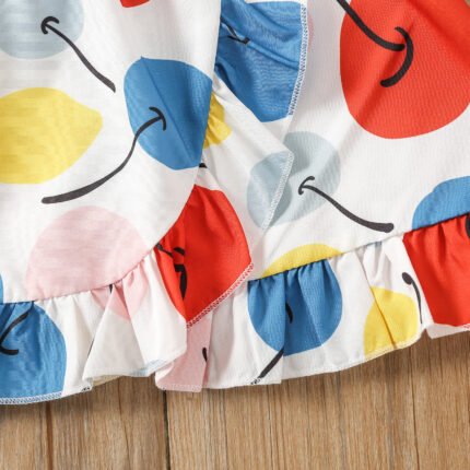 kids clothes 0-4 years old kids set girls summer clothes baby baby print short skirt two piece summer set - Image 7
