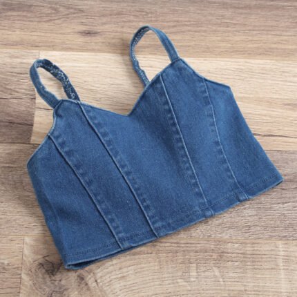 Cross-border Infant Girls Sling Activity Buckle + Trousers Washed Denim Two-piece Set - Image 6