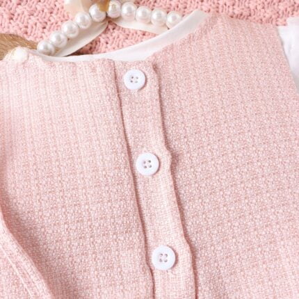 children's clothes, small fragrance, mesh, puff sleeves, base shirt, tweed, lace, vest skirt, shoulder bag, girls' suit - Image 9