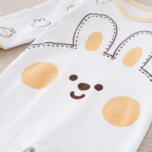 Baby girl spring and autumn long-sleeved baby one-piece cute pink newborn New Year's greeting crawler clothes pullover style - Image 4