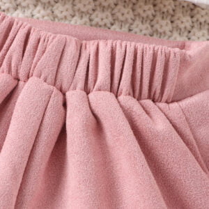 Children's clothing version of winter small fragrance style knitting cross design long sleeves tweed short skirt hat tide fan girl suit - Image 8