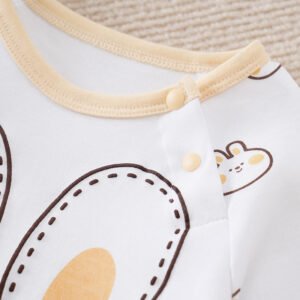 Baby girl spring and autumn long-sleeved baby one-piece cute pink newborn New Year's greeting crawler clothes pullover style - Image 3