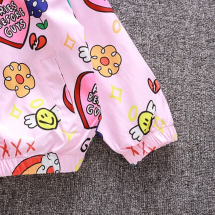 children's jacket new children's full print cartoon unicorn jacket girl jacket cardigan windproof - Image 4