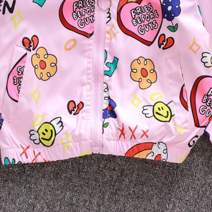 children's jacket new children's full print cartoon unicorn jacket girl jacket cardigan windproof - Image 7