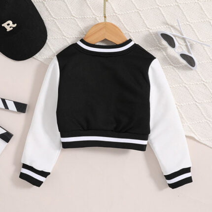 Cross-border children's clothing  new children's version long-sleeved letter print cardigan top girls' coat - Image 3