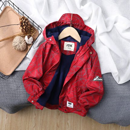 Children's coats, middle and large children's clothes, new children's clothes, boys' velvet thickened casual hooded jackets - Image 3