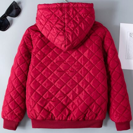 Children's cotton clothes of loose short lambswool stitching, fleece thickened cotton clothes, hooded children's jacket - Image 2