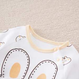 Baby girl spring and autumn long-sleeved baby one-piece cute pink newborn New Year's greeting crawler clothes pullover style - Image 6