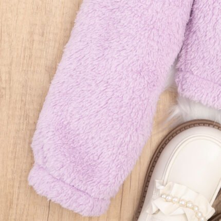 Girls' coat autumn and winter clothes new Korean version of the little fragrance long sleeve plush top lamb wool girl warm zipper - Image 4