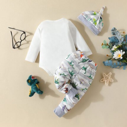 baby clothes dinosaur cartoon print baby set baby long sleeve - Image 3