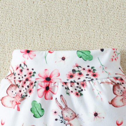 summer new 0-12 months newborn cute flower print home short-sleeved triangle climbing shorts suit - Image 10