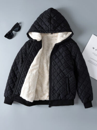 Children's Clothing Autumn and Winter Children's Winter Clothing Quilted Cotton Clothes Men's and Women's Winter Jackets Hooded Lamb's Wool Cotton Clothes - Image 2