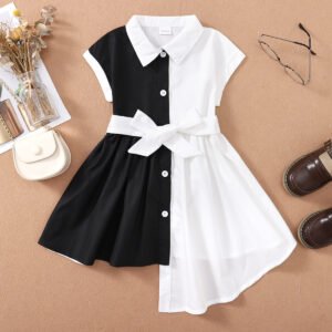 New popular girls' spliced dresses