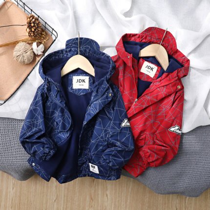 Children's coats, middle and large children's clothes, new children's clothes, boys' velvet thickened casual hooded jackets