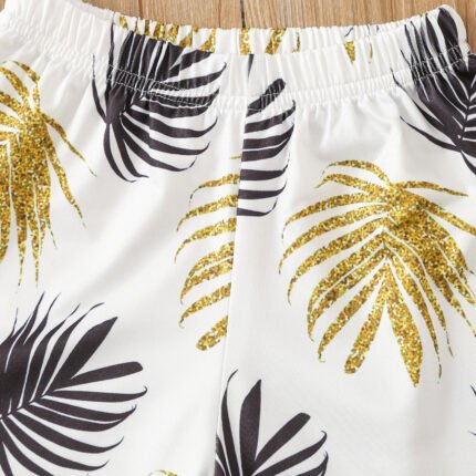 Baby girls summer clothes new girls vacation set 1-5 years old foreign fashion short sleeve shorts two-piece set - Image 9