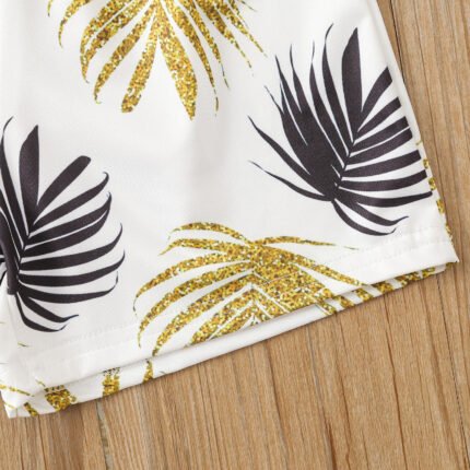 Baby girls summer clothes new girls vacation set 1-5 years old foreign fashion short sleeve shorts two-piece set - Image 8