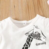 Children's Clothing Children's Suit Boys Giraffe Print T-Shirt Short Sleeve Shorts Summer Trend Two Piece Set  Cross Border - Image 4