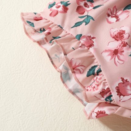 Children's summer cotton kids t-shirt two-piece set girls short sleeve top baby print shorts set - Image 10