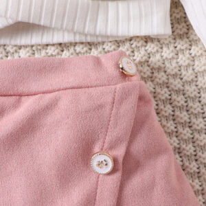 Children's clothing version of winter small fragrance style knitting cross design long sleeves tweed short skirt hat tide fan girl suit - Image 7