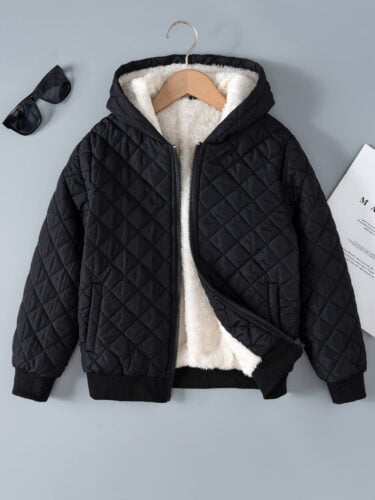 Children's Clothing Autumn and Winter Children's Winter Clothing Quilted Cotton Clothes Men's and Women's Winter Jackets Hooded Lamb's Wool Cotton Clothes - Image 3