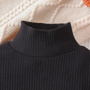 Children's clothing fashion girls autumn and winter suits, solid color long-sleeved tops + corduroy skirts with belts - Image 3