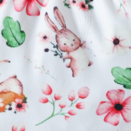 summer new 0-12 months newborn cute flower print home short-sleeved triangle climbing shorts suit - Image 11