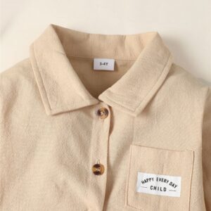 Girls' Spring and Autumn New Version Hit Solid Color Long-Sleeved Top + Two Plaid Printed Dresses - Image 3