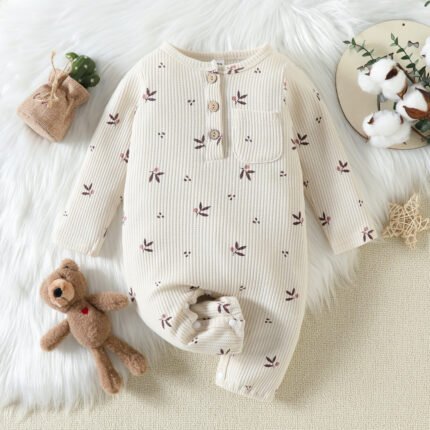 New Baby Clothes Baby One-Piece Long Sleeve Newborn Clothes Crawl Clothes - Image 2