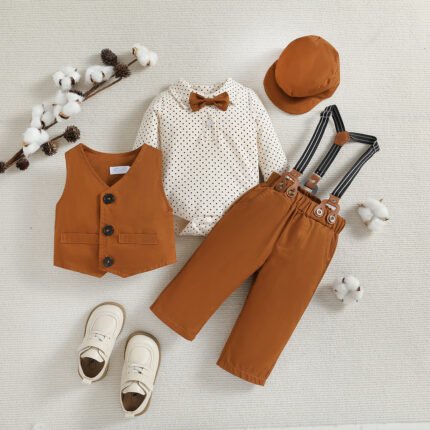 Year-old dress boy autumn suit baby suit grab week clothes boy gentleman suit baby suit - Image 2