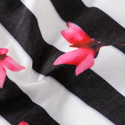 Foreign trade summer girls set baby foreign style children's tide print suspenders striped wide-leg shorts two-piece set - Image 7