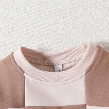 Spot boys' clothes, new fashion plaid sweatshirts, long sleeved round neck undershirts, children's clothes, foreign trade - Image 7