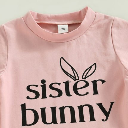 Foreign trade new Easter children's suit, spring children's clothes, girls' T-shirt + shorts, two-piece suit, baby foreign summer dress - Image 8