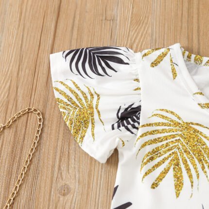 Baby girls summer clothes new girls vacation set 1-5 years old foreign fashion short sleeve shorts two-piece set - Image 7