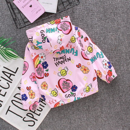 children's jacket new children's full print cartoon unicorn jacket girl jacket cardigan windproof - Image 9