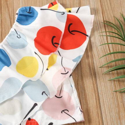 kids clothes 0-4 years old kids set girls summer clothes baby baby print short skirt two piece summer set - Image 4
