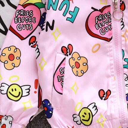 children's jacket new children's full print cartoon unicorn jacket girl jacket cardigan windproof - Image 8