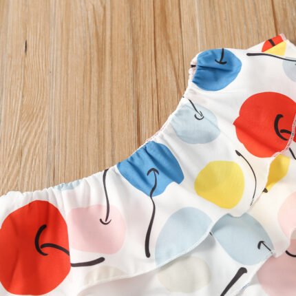 kids clothes 0-4 years old kids set girls summer clothes baby baby print short skirt two piece summer set - Image 5