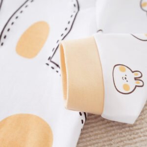 Baby girl spring and autumn long-sleeved baby one-piece cute pink newborn New Year's greeting crawler clothes pullover style - Image 5