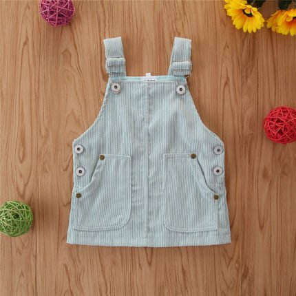 Girls' Spring And Autumn Clothing Corduroy Cute Suspender Skirt - Image 2