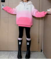 Girls' sweater new foreign children's gradient lambswool sweatshirt jacket cotton thickened winter clothing tide - Image 4