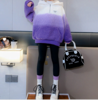 Girls' sweater new foreign children's gradient lambswool sweatshirt jacket cotton thickened winter clothing tide - Image 3