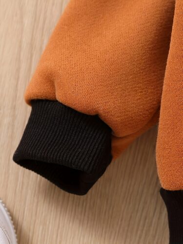 New baby boy patchwork color hooded long sleeved hoodie - Image 10